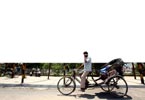 Billboard with rickshaw driver in Chandigarh