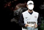 Dhoni with ball Dhoni with ball